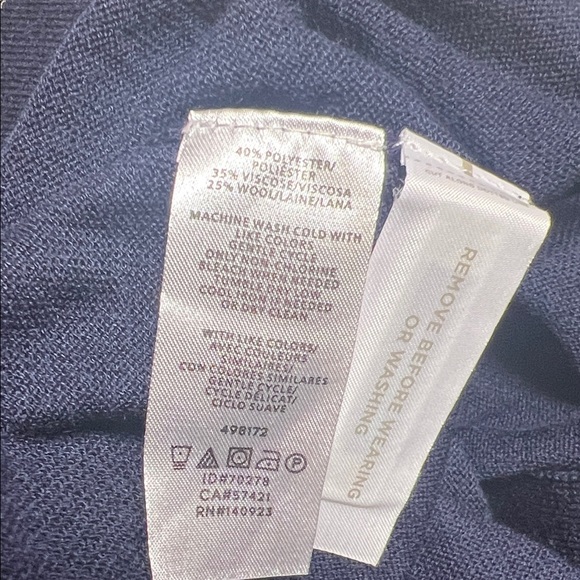 LOFT Deep Blue Button-Up Cardigan - Picture 7 of 7